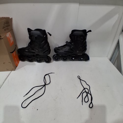 UNISEX ADULT JEUWITH 3 WHEEL INLINE SPEED RACING ROLLER SKATES - WOMEN'S 10.5/MEN'S 9 - BLACK image 3