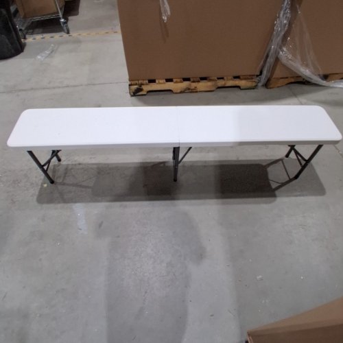 2PK PORTABLE PLASTIC FOLDING BENCH - 6FT - WHITE (MODEL: FT-2H802) image 3