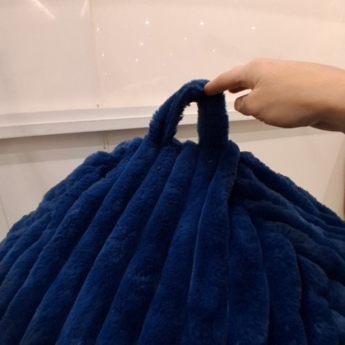 HOMGUAVA TEAR DROP SHAPED BEAN BAG CHAIR WITH MEMORY FOAM FILLING AND CORDUROY- NAVY BLUE image 4