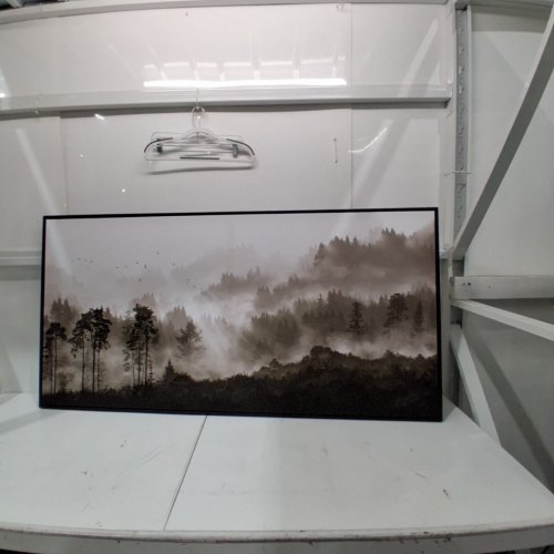 FRAMED LANDSCAPE WALL ART - 29" X 58" - BLACK AND GRAY image 2