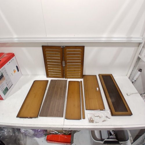 SMIBUY WALL MOUNTED OVER-THE-TOILET STORAGE ORGANIZER WITH ADJUSTABLE SHELVES - 8.27" X 23.23" X 26.18" - WALNUT (MODEL: SBBWC-WL001) image 2