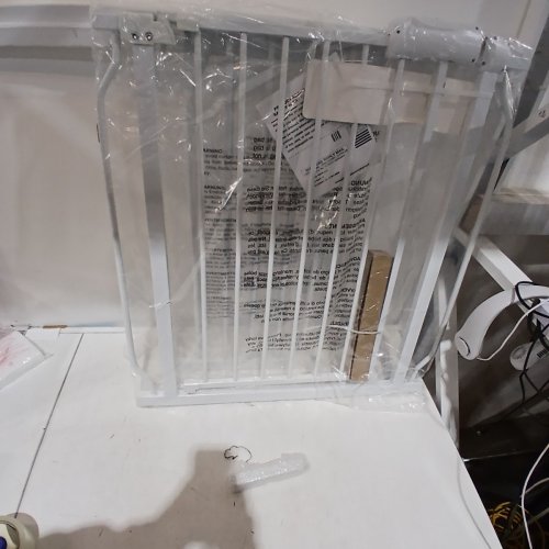 ALLAIBB EXTRA WIDE METAL PRESSURE BABY/PET GATE FOR ENTRANCEWAYS - 57"-62" X 31" - WHITE (MODEL: W046) image 2