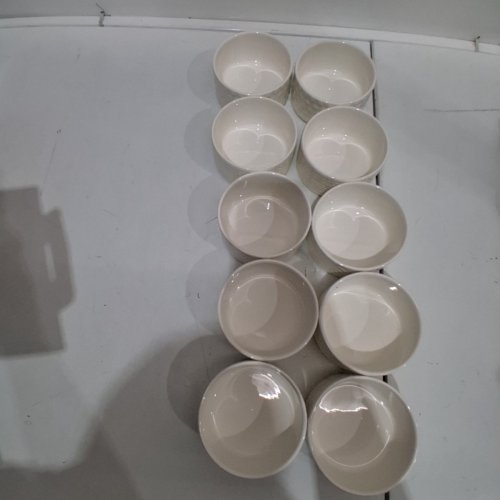 10PK TRUDEAU SET OF STONEWARE BOWLS- 4.02" DIAMETER -WHITE DESIGN-(MODEL:1780250) image 2