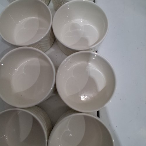 10PK TRUDEAU SET OF STONEWARE BOWLS- 4.02" DIAMETER -WHITE DESIGN-(MODEL:1780250) image 3