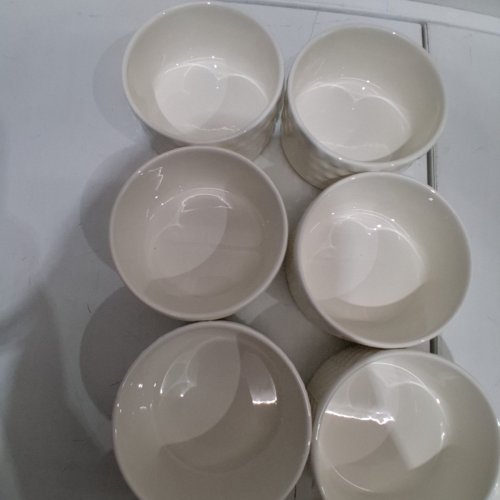 10PK TRUDEAU SET OF STONEWARE BOWLS- 4.02" DIAMETER -WHITE DESIGN-(MODEL:1780250) image 4