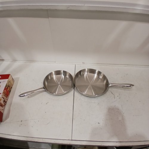 2PC LAGOSTINA MODERNA FRYING PAN SET - 10"/12" - STAINLESS STEEL (MODEL: L735040102) image 2