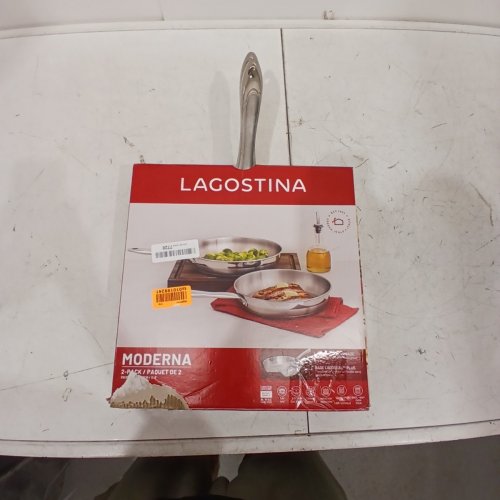 2PC LAGOSTINA MODERNA FRYING PAN SET - 10"/12" - STAINLESS STEEL (MODEL: L735040102) image 5