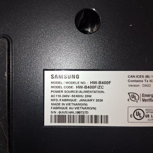 SAMSUNG 2.0 CH BLUETOOTH SOUNDBAR WITH DOLBY DIGITAL SPEAKERS - 4.2" X 25.4" X 2.6" - BLACK (MODEL: HW-B400F/ZC) image 8