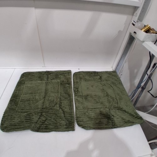 2PK TEXTURED PILLOW CASE COVERS WITH POCKETS - 20" - OLIVE GREEN image 2