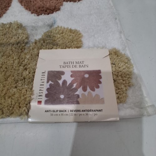 SAFDIE CARVED FLORAL NON-SLIP FLUFFY BATH MAT - 22" X 36" - NEUTRALS/BROWN (MODEL: 1990087) image 5