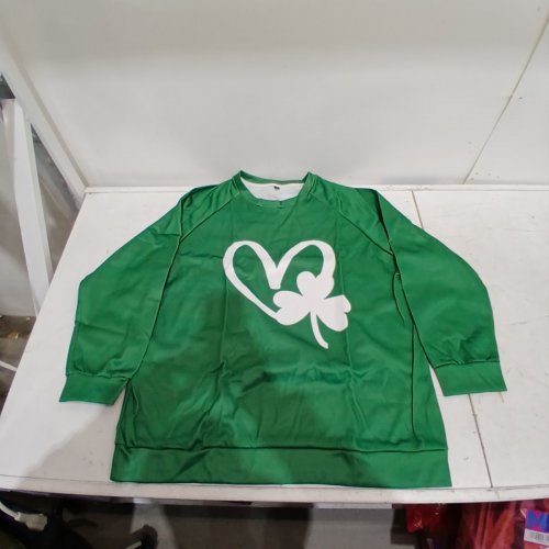 LONG SLEEVE SHAMROCK SWEATER - 2XL - GREEN image 3