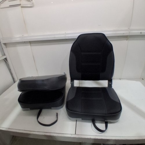 2PK GARVEE ERGONOMIC WATER & UV RESISTANT FOLDING BOAT SEATS - BLACK / GREY image 3