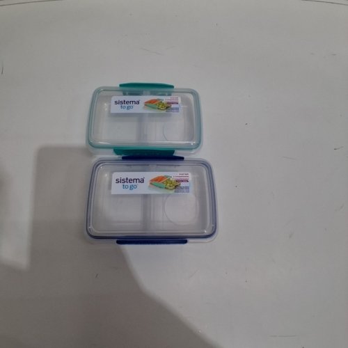 2 SISTEMA KLIP IT SMALL SPLIT CONTAINERS - BLUE & GREEN image 2