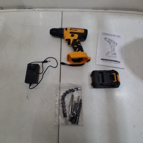 RIVLOX 20V CORDLESS ELECTRIC POWER DRILL SET - 20V ELECTRIC SCREWDRIVER, 2.0AH BATTERY, 30NM, BUILT-IN LED - YELLOW image 5