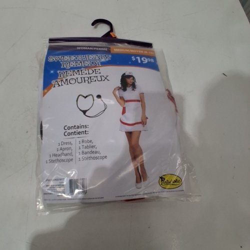 4PC PARTYHOLIC SWEETHEART REMEDY NURSE COSTUME SET - MEDIUM (8-10) - WHITE / RED (STYLE: 12279M) image 2
