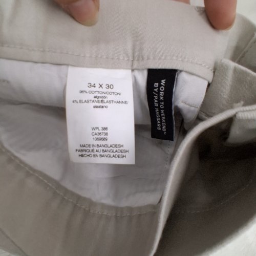 MEN'S HAGGER CLASSIC FIT PANTS - 34W X 30L - STRING (STYLE: WPL 386) image 2