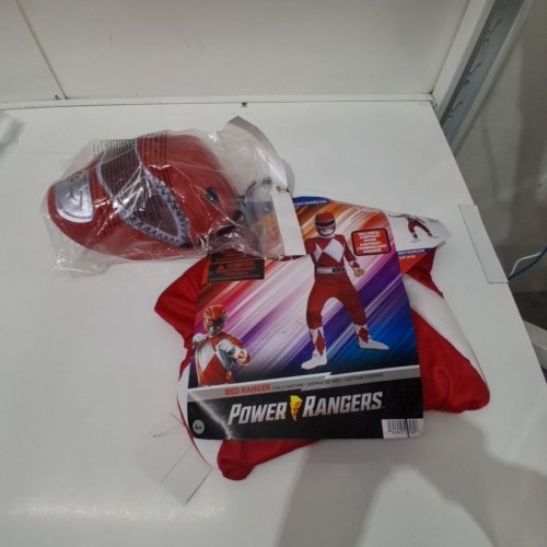 2PC ADULT DISGUISE POWER RANGER COSTUME - SMALL - RED image 2