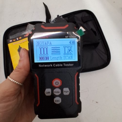 NOYAFA NETWORK CABLE TESTER | MULTIFUNCTIONAL WIRE TRACER FOR CAT5 | CAT6 | CABLE LENGTH MEASURMENT | POE TESTER - BLACK | RED - (MODEL: NF-8209S) image 4