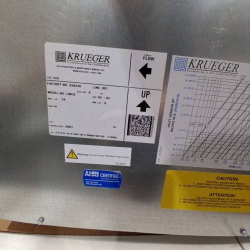 KRUEGER LMHS SERIES SINGLE-DUCT TERMINAL UNIT - SIZE 04-04 - SILVER image 2
