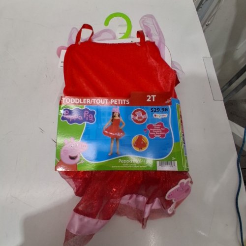 3PC GIRL'S DISGUISE PEPPA PIG TODDLER COSTUME - 2T - RED/PINK (STYLE: 120699M) image 2