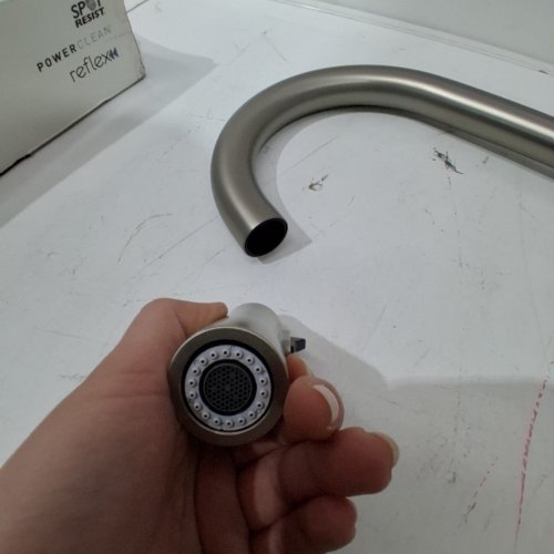 MOEN ADLER ONE-HANDLE HIGH ARC PULLDOWN KITCHEN FAUCET WITH POWER CLEAN AND OPTIONAL DECK PLATE - SPOT RESIST STAINLESS (MODEL: 87233SRS) image 3