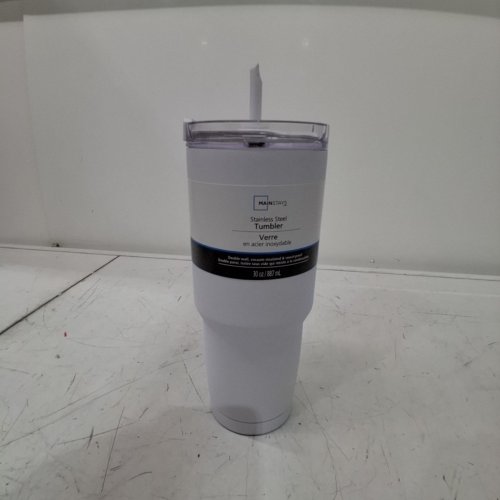 MAINSTAYS STAINLESS STEEL TUMBLER - 30 OZ - WHITE (ITEM: WMCA04325) image 2