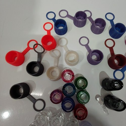 30+ ASSORTED ONE TRICK PONY (OTP) CARTA ROCKULUS GLASS CARB CAP AND SILICONE CARB CAP COVER - ASSORTED COLOURS image 4