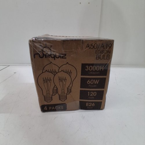 4PK RUNQUIZ ANTIQUE-STYLE EDISON LIGHT BULBS - E26/60W - AMBER image 5