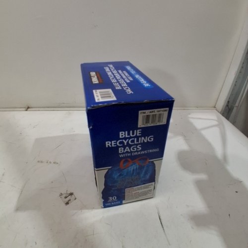 100PK KIRKLAND SIGNATURE TRANSPARENT BLUE RECYCLING BAGS - 30GAL - BLUE image 2