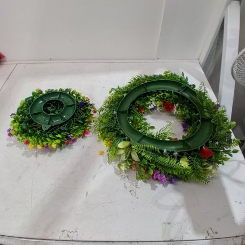 2PC FLORAL WREATHS 15"/13.8" - MULTICOLOR image 3