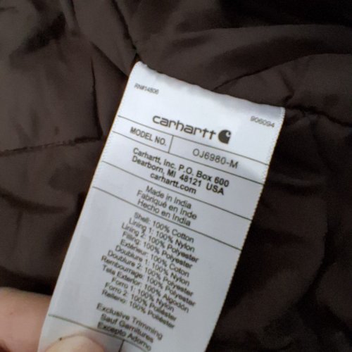MEN'S CARHARTT WASHED DUCK BARTLETT ACTIVE JACKET - XL - BROWN (MODEL: OJ6980-M) image 4