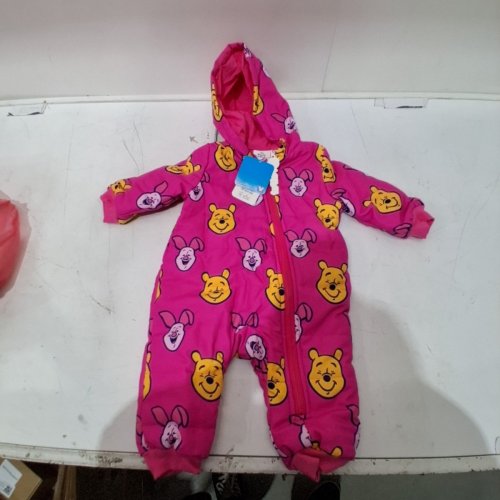 GIRL'S PATPAT DISNEY WINNIE THE POOH ZIP-UP PAJAMAS - 6-9 MONTHS - PINK image 2