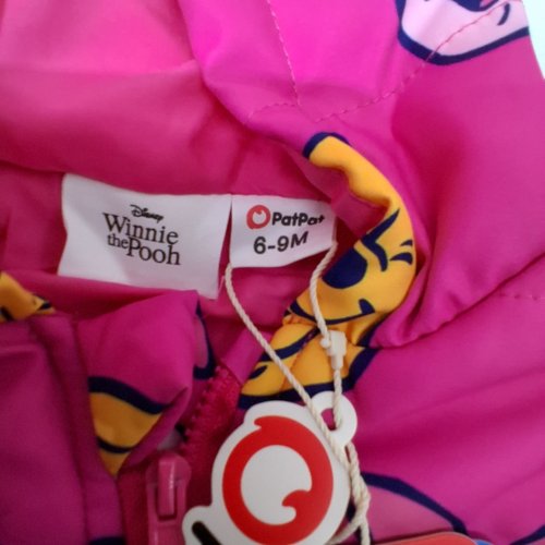 GIRL'S PATPAT DISNEY WINNIE THE POOH ZIP-UP PAJAMAS - 6-9 MONTHS - PINK image 3