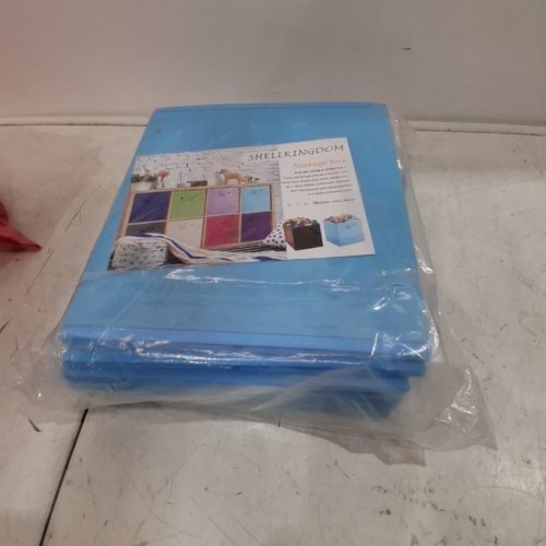 6PK YOYTOO FOLDABLE FABRIC STORAGE BOXES- 11" X 10.5" - LIGHT BLUE image 2