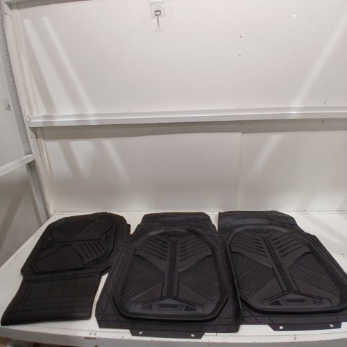 3PC CARPASS UNIVERSAL TRIM-TO-FIT HEAVY DUTY RUBBER FLOOR MATS - BLACK (MODEL: ‎JD012-BK1-3P) image 2