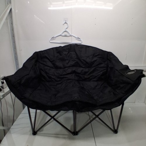 SOGESFURNITURE OVERSIZED FOLDING DOUBLE CAMPING CHAIR - 700LBS CAPACITY - BLACK image 3