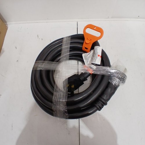 VEVOR GENERATOR EXTENSION POWER CORD - STW 6/3 + 8/1, 125V 250V - N14-50P & SS2-50R & CS6364 TWIST LOCK CONNECTOR- 30FT 50 AMP - BLACK image 2