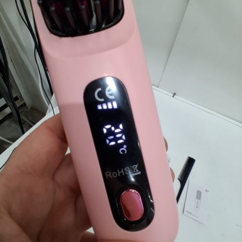 PORTABLE WIRELESS STRAIGHTENING COMB - PINK (STYLE: S7) image 2