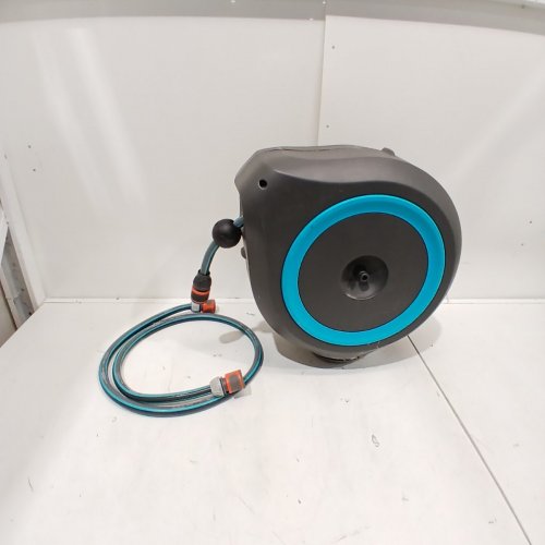 GARDENA FROST-PROOF WALL-MOUNTED AUTO-RETRACTABLE HOSE REEL - 65FT - BLACK/TURQUOISE (MODEL: 18610-80) image 2
