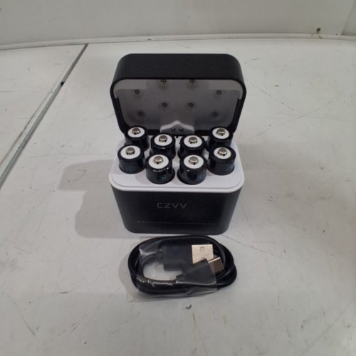 9PC CZVV SMART LI-ION RECHARGEABLE BATTERY CHARGER WITH 8 AA BATTERIES - BLACK (MODEL: Q048) image 2