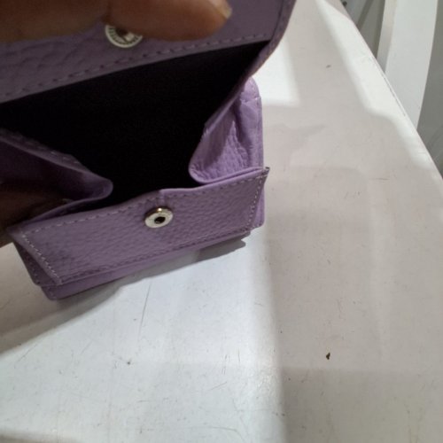 WOMEN'S FOLDING LEATHER RFID BLOCKING MINI WALLET - 3.94″ × 2.76″ × 1.18″ - PURPLE (MODEL: ASDFH32) image 4