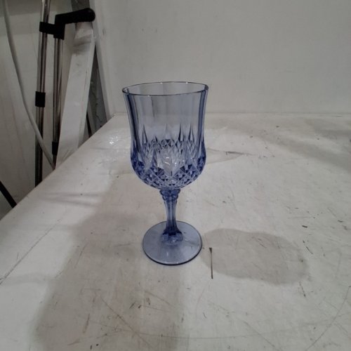 44PK PLASTIC WINE GLASSES - 7 OZ - BLUE image 2