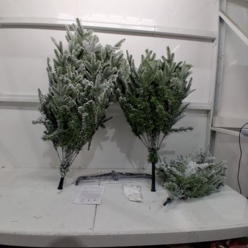 KI STORE UNLIT ARTIFICIAL FLOCKED CHRISTMAS TREE - 7FT image 2