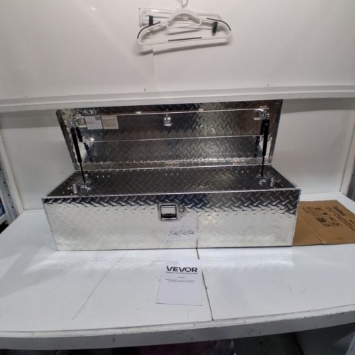 ALUMINUM DIAMOND PLATE TRUCK TOOL BOX - 39"X13"X10" - SILVER (MODEL: JL-TB19-2) image 3