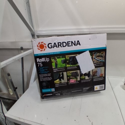 GARDENA ROLLUP WALL MOUNTED RETRACTABLE GARDEN HOSE REEL - 75FT - GRAY/BLUE - (MODEL: 20502-80) image 6