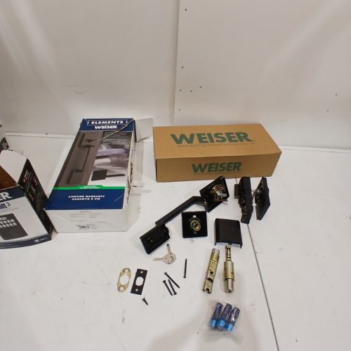 WEISER ELECTRONIC KEYPAD DEADBOLT LOCK & HANDLE SET COMBO PACK - BLACK (MODEL: 1983676) image 3