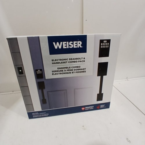 WEISER ELECTRONIC KEYPAD DEADBOLT LOCK & HANDLE SET COMBO PACK - BLACK (MODEL: 1983676) image 5