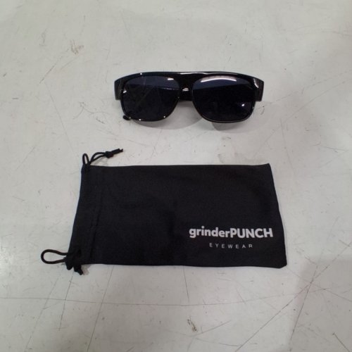 MEN'S GRINDERPUNCH MOTORCYCLE SUNGLASSES WITH CARRY BAG - UV400 PROTECTION - ONE SIZE FITS MANY - BLACK image 3