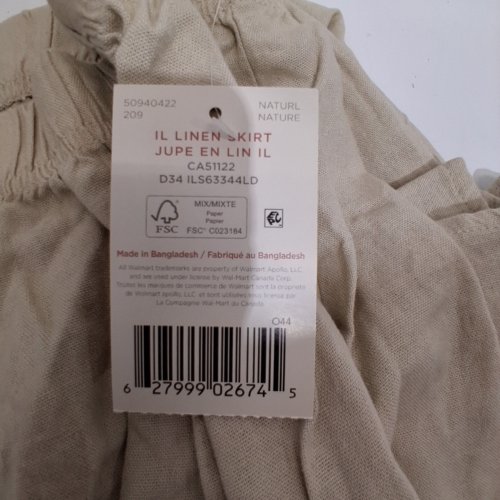WOMEN'S IYLA LINEN SKIRT - MEDIUM - NATURAL (STYLE: CA51122) image 2