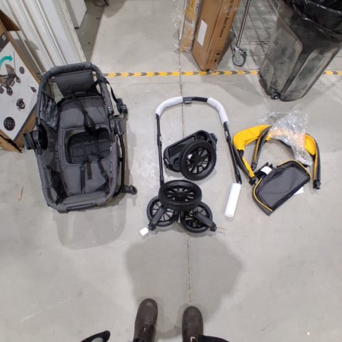 EVENFLO PIVOT XPLORE ADVENTURER ALL-TERRAIN STROLLER WAGON WITH PUSH OR PULL HANDLE - GREY/YELLOW (MODEL: 19162343) image 2